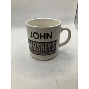 John Hershey's Chocolate World Coffee Mug Cream Ceramic Souvenir Collectible‎